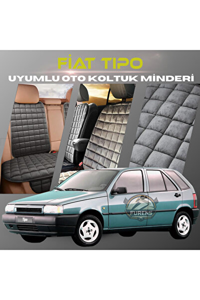 SHOOPLAA مجموعة وسائد مقعد السيارة لسيارة فيات تيبو أنثراسايت اللون مع جيوب م...