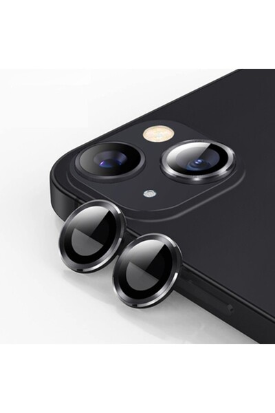 Ally iPhone 15/15 Plus Tempered Kamera Lens Koruma Cami SIYAH