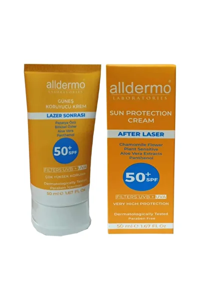 Alldermo Spf 50 Laser Hair Removal Post Cream 50 ml Tube