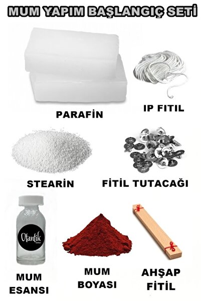 Bujin Mum Yapım Seti, 500gr Soya Wax, Cam Mum Kalıbı, Mum Esansı, Mum Boyası,...