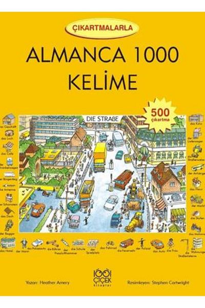 1001 Çiçek Kitaplar 1000 Words German with Stickers