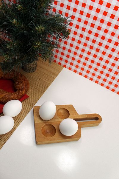 Teknofors 4-Piece Ellipse Egg Bowl - 100% Beech Wood