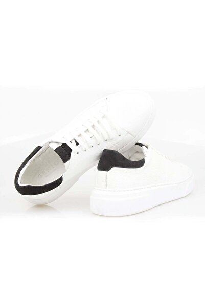 Butik White Color Genuine Leather Men's Casual Shoes
