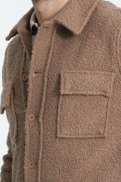 Store 100% Cotton, Shirt Collar, Button Men's Welsoft Plush Jacket