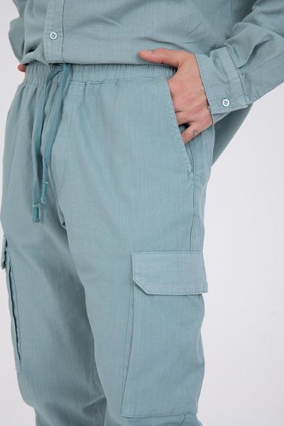Store 100% Cotton, Rope Tied Cargo Jogger + Gabardine Shirt Set