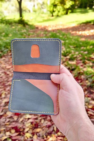 Leather Cy Eclipse Cognac Green Genuine Leather Men Women Card Holder Wallet Name Writing Included Handmade Unisex
