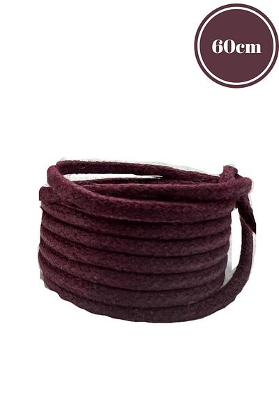 Mag Shoes Care Burgundy Round Waxed Shoelaces. 60cm. 1 Pair. 2 Pieces.
