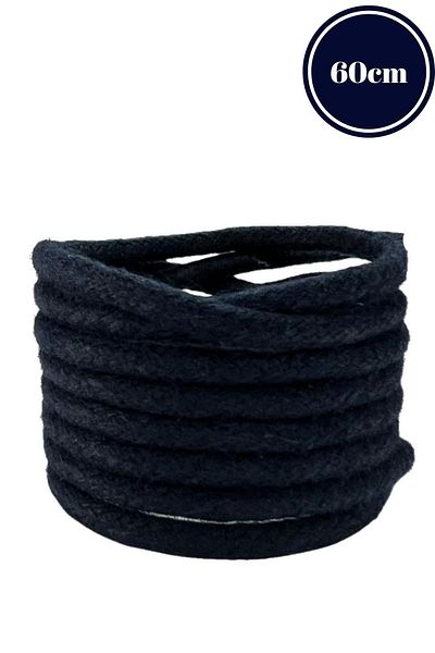 Mag Shoes Care Navy Blue Round Waxed Shoelaces. 60cm. 1 Pair. 2 Pieces.