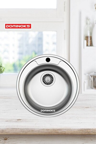 Dominoks Madra 48 Tezgah Üstü Düz Krom Evye