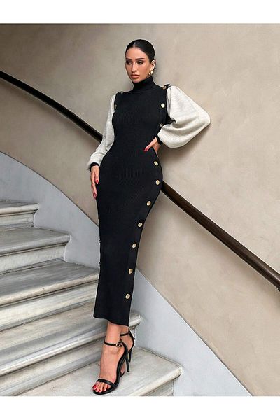Shineofb Rochie de tricotaj de damă 