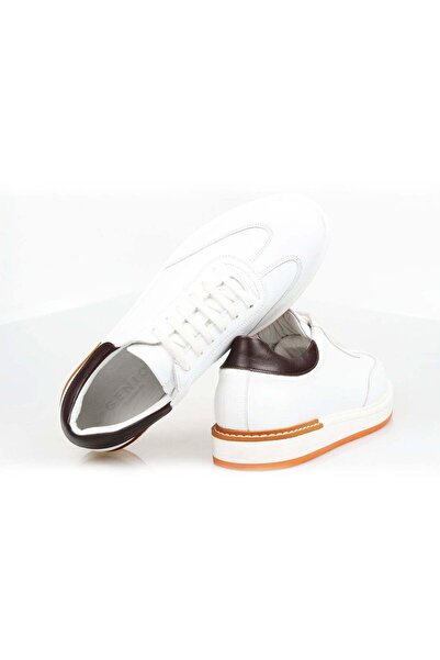 Butik White Color Genuine Leather Men's Casual Shoes