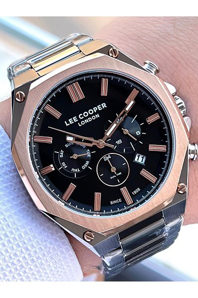 Lee Cooper Steel Band Inner Functions Active 5 Atm Water Resistant Men Wrist Watch Elc07319.350
