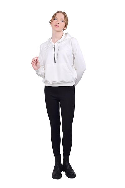Rays 9162m Half Zip Detail Sweat White