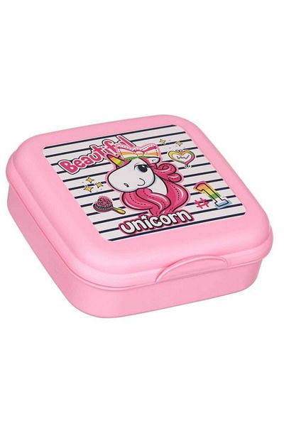 Micostore Casserole, Lunch Box for Children for School, Unicorns, 13 X 17 Cm, Pink, 630 ml