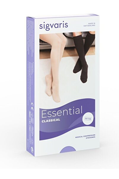 Sigvaris Essential Classical (TOPFİNE) /diz Üstü Silikonlu /orta Basınç /small Long /a.burun /ten