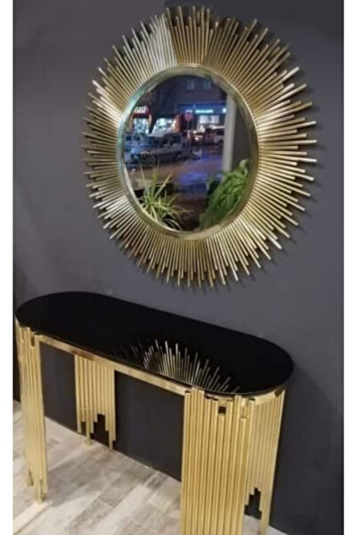 BENGİ TİCARET Dresuar17412 NİCE GÜNEŞ Model Metal Gold Renk Kaplama Yuvarlak ...