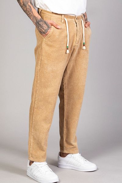 LTC Jeans Men's Wax Baggy Fit Comfortable Fit Velvet Trousers