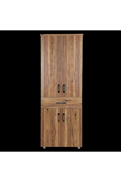 Ankara Mobilya Çok Amaç 12688 Dolap 180 Model Hard Parlak CEVİZ Suntalem 4Raf...
