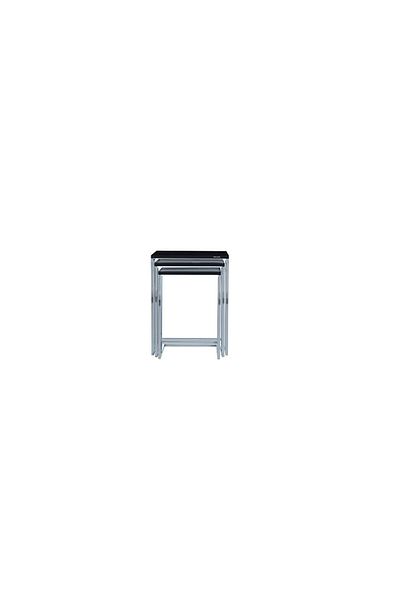 Bellona Carlino Zigon Coffee Tables, Chrome Finish, Set of 3