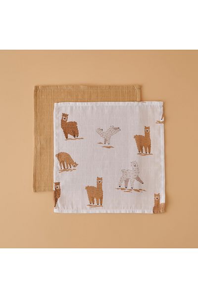 Bella Maison طقم قماش مسح الفم من الألبكة مكون من 4 قطع بيج (30x30 سم)