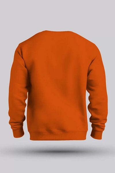 Hvit Stein Orange Crew Neck Oversize Raster Basic Unisex Sweatshirt