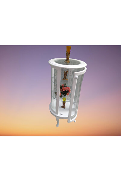 BENGİ TİCARET Gümüşlük vitrin 17433 Yuvarlak MODEL Parlak Beyz Kayın Aslan ay...