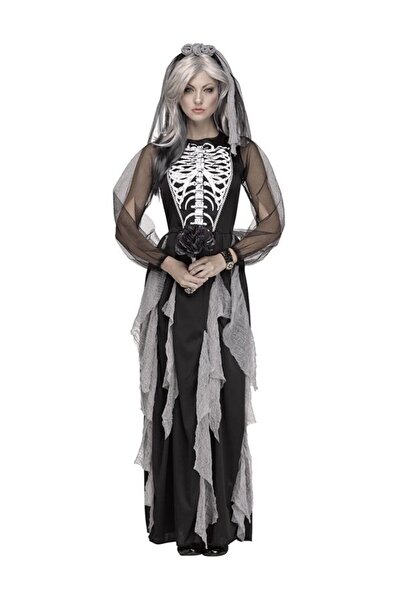 Kostüm Sarayı Yetişkin Iskelet Gelin Kostümü