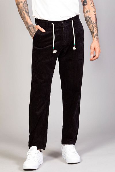 LTC Jeans Ανδρικό μαύρο βελούδινο παντελόνι με άνετη εφαρμογή