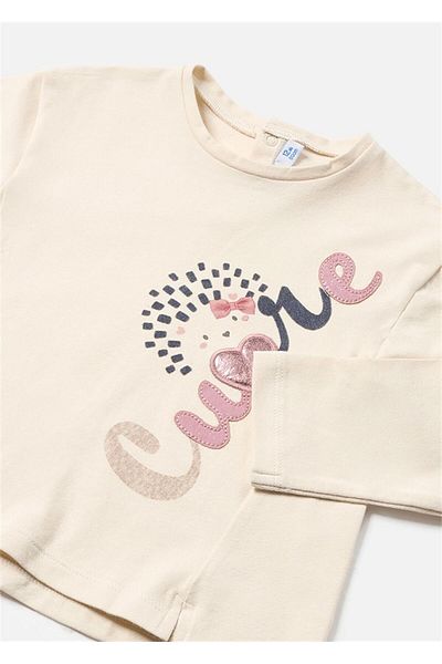 MAYORAL Beige Baby Girl Long Sleeve T-Shirt