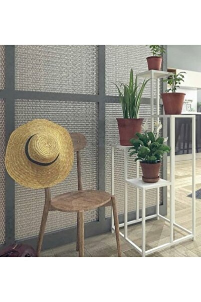 BENGİ TİCARET Çiçeklik Zlf1 7142 Dekoratif Kule Metal Transmisyon Siyah Stati...