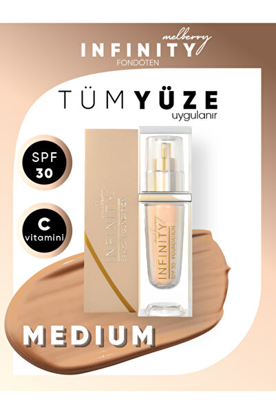 Melberry Infinity Fondöten Büyük Boy 40 ml Foundation Medium