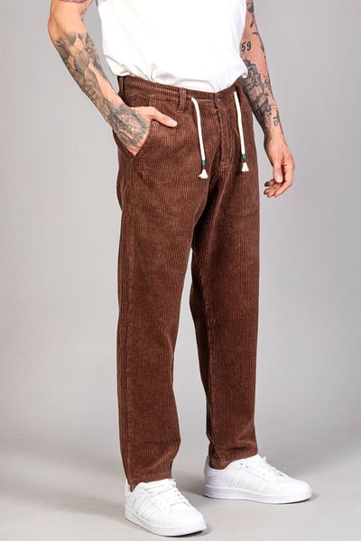 LTC Jeans Men's Brown Baggy Fit Comfortable Fit Velvet Trousers