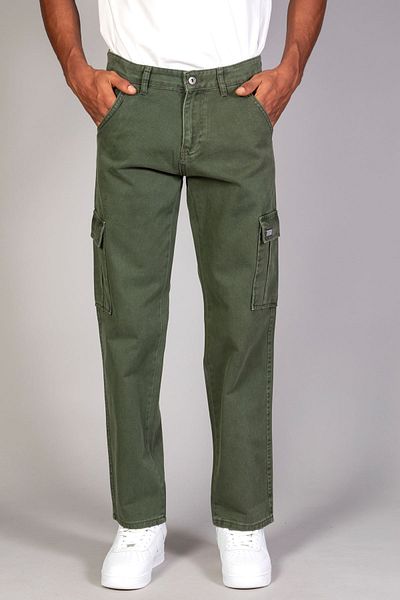 LTC Jeans Ανδρικό παντελόνι χακί με φαρδιά εφαρμογή Comfortable Fit Cargo