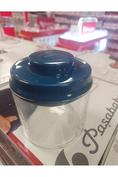 Paşabahçe Zestglass 700 Cc - Blue Vacuum Storage Container with Locked Lid