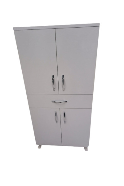 BENGİ TİCARET Çok Amaçlı 19736 Dolap BEYAZ Model Hard Parlak Suntalem 130 4ra...