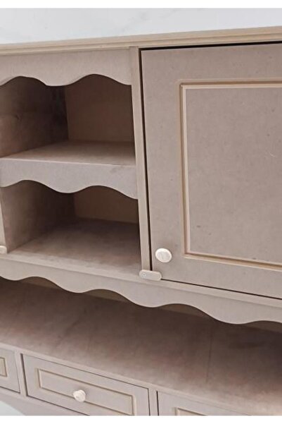BENGİ TİCARET Hobi ADN 90357 Mutfak Dolap Terek Klasik Model CNC Kesim Ahşap MDF Ham El Yapım