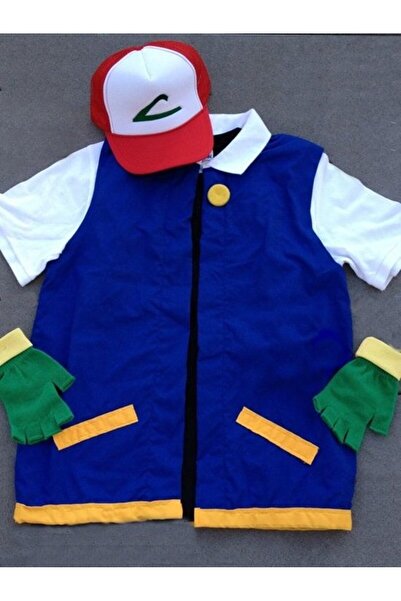 Kostüm Sarayı Yetişkin Pokemon Go Ash Ketchum Kostümü