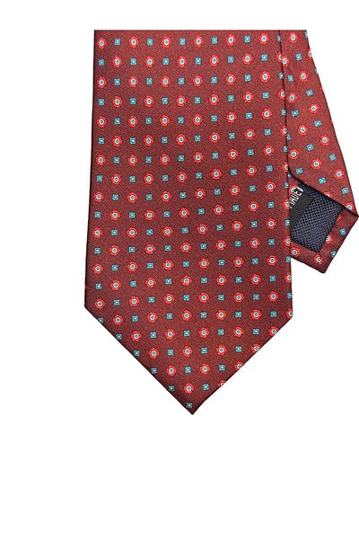 CROATE 100% Silk Screen Print Burgundy Tie