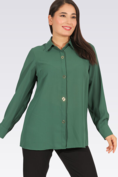 TOLGA SARAÇOĞLU 10937 BLUZ Elegant cu mânecă lungă de smarald