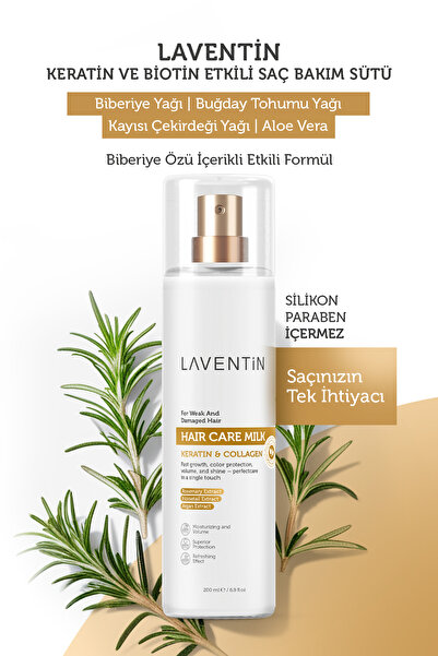 Laventin Biberiye - Argan - Keratin içeren Besleyici Ve Onarıcı Saç Bakım Spreyi 200 ml