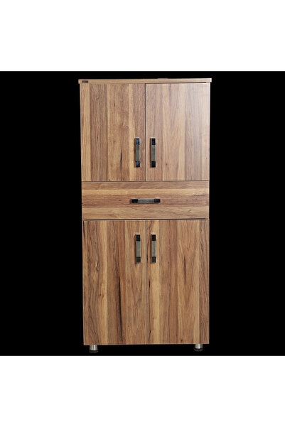 Ankara Mobilya Çok Amaçlı 12947 Dolap Hard Parlak CEVİZ Suntalem 1Çekm Kutu s...