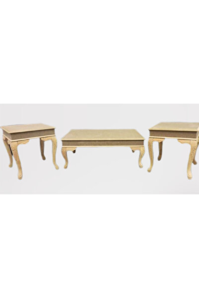 BENGİ TİCARET Orta ve Yan Sehpa 17766 Model Takımı Kayın Aslan ayak kaplam HA...