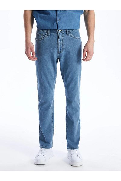 DENİM LONİ Ανδρικό τζιν παντελόνι Ice Blue Lycra Rodoc - Regular Fit-6775