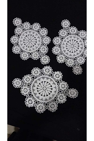Papatyam 3 Coffee Table Lace - 21X31 cm Hand Knitted Crochet / Vintage / Cotton Ip