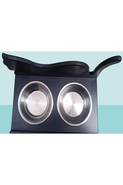BENGİ TİCARET Hobby Erc Model 90375 - Small Cat Food Water Bowl, Anthracite Stainless Plate