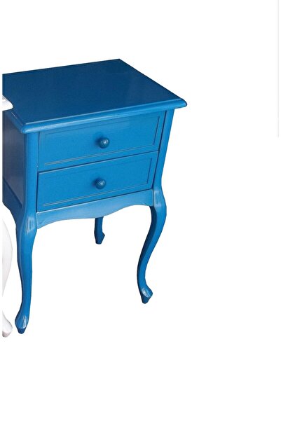 Ankara Mobilya Komodin 13066 Klasik Model Kayın Aslan Ayak Çekm Mavi Lake Esk...