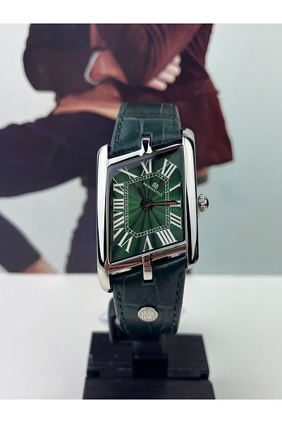 Momentus Green Classic Asymetrical Wristwatch 3 Atm Waterproof