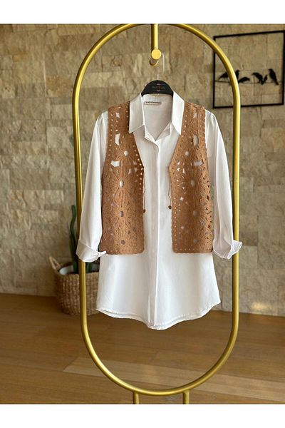 Hatun Atila Дамски акрилен елек Hatunatila Suzene Mink - 5153