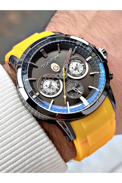 Quantum Functions Active Silicone Cord Steel Case Licensed Galatasaray Fan Men's Wristwatch