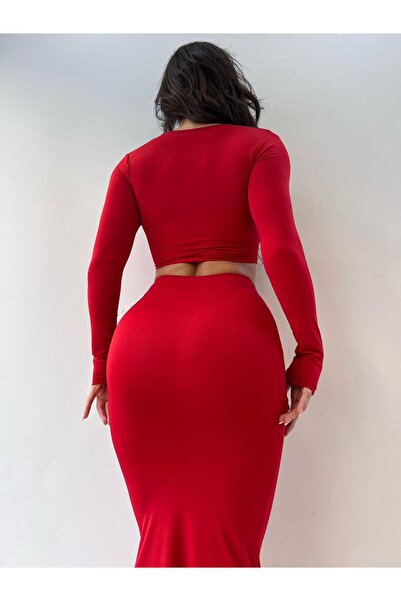 pink life Red Buckle Micro Fabric Maxi Double Set